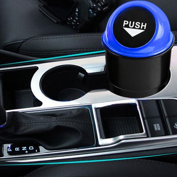PUSH 차량용 컵홀더 휴지통 블루 블랙 이미지