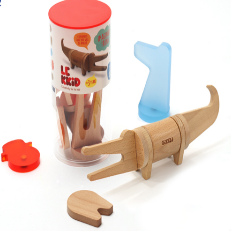 가베가족 상상자석블록악어 안전 원목 교구 장난감 이미지