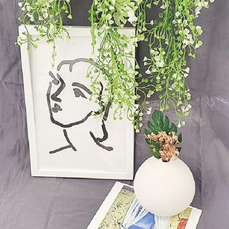 등나무 카페 거실 벽 인테리어 장식 소품 소형 흰색 이미지