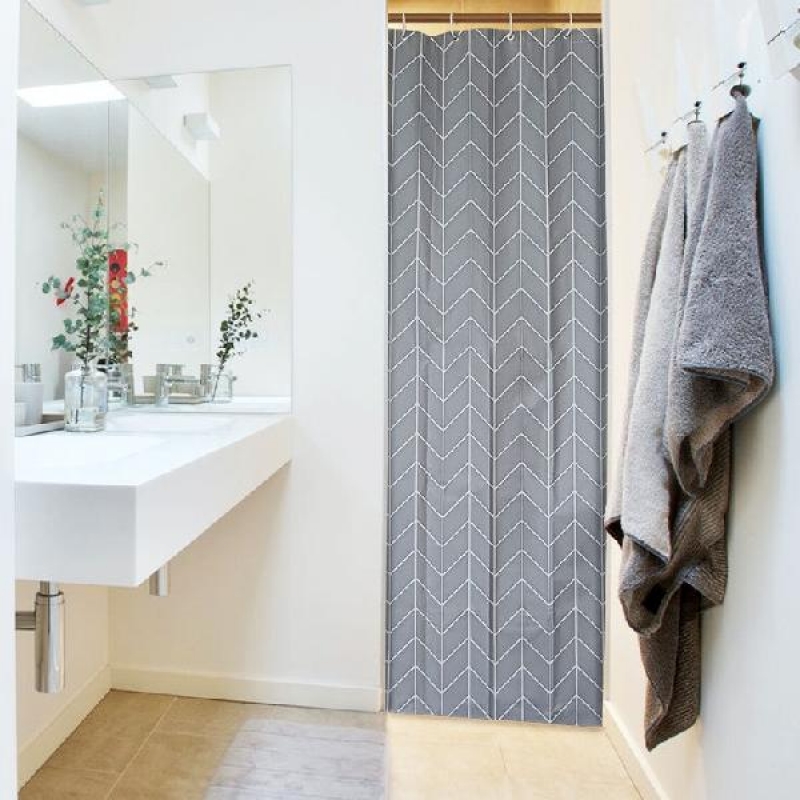 헤링본 화장실 욕실 방수 샤워 목욕 커튼 가림막 대 이미지
