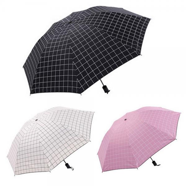 체크 3단 암막 우산 양산 양우산 우양산 자외선 차단 이미지