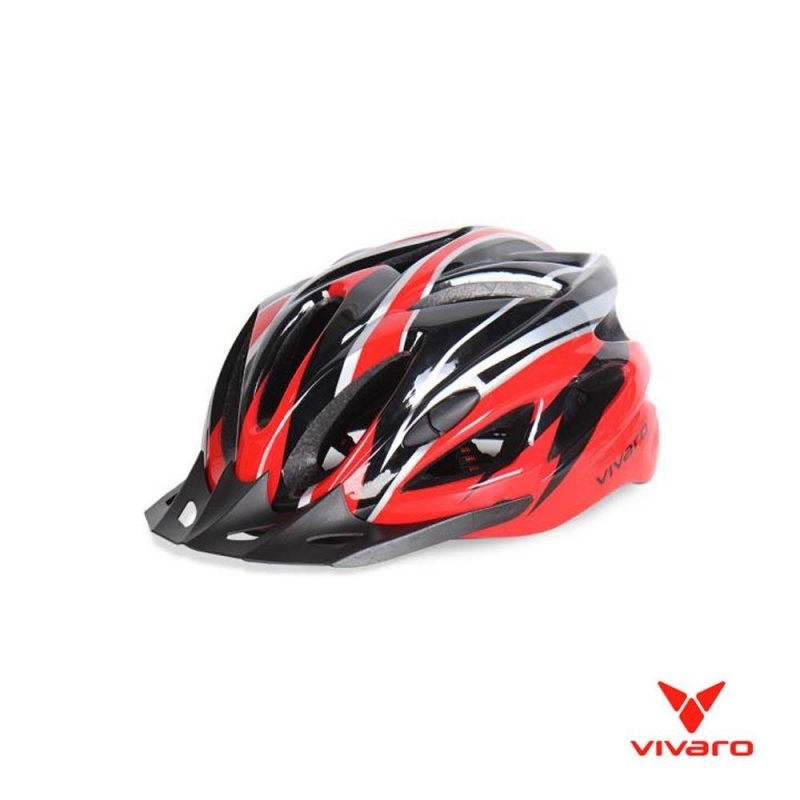 비바로 자전거 헬멧 초경량 안전모 레드 블랙 이미지