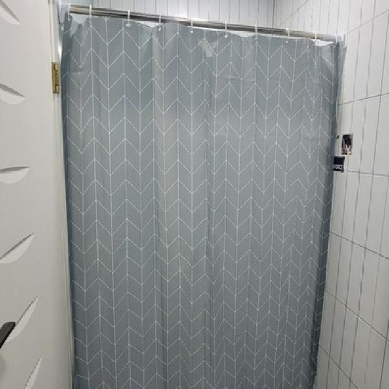 화장실 욕실 방수 샤워 목욕 커튼 헤링본회색 150x180 이미지