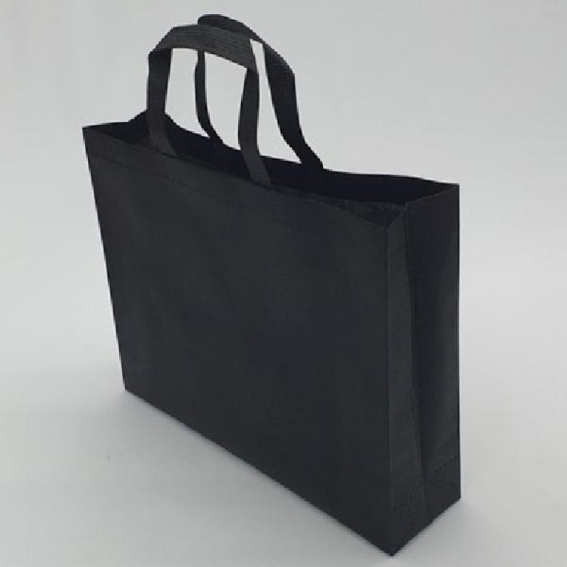 부직포 에코 쇼핑 백 가방 장바구니 가로 블랙 중 이미지