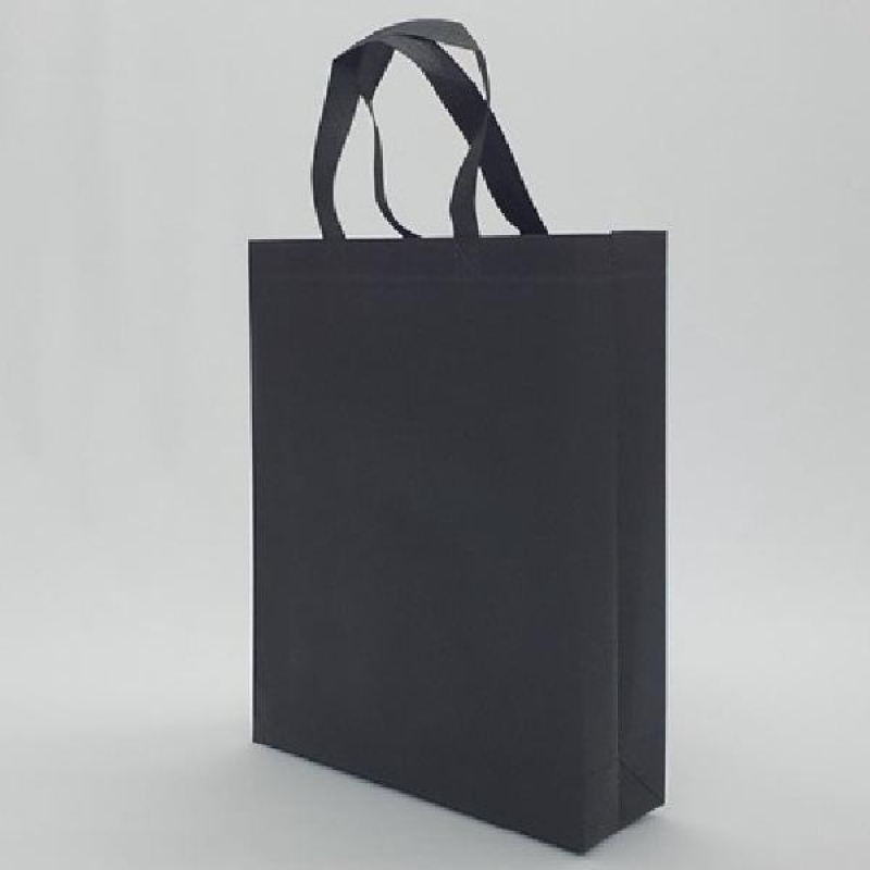 부직포 에코 쇼핑 백 가방 장바구니 세로 블랙 중 이미지