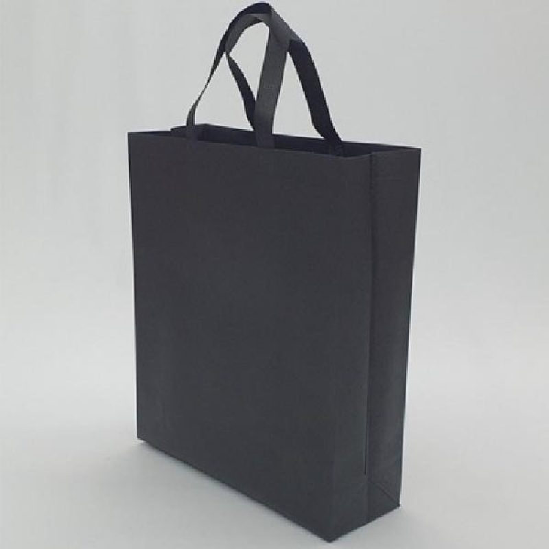 부직포 에코 쇼핑 백 가방 장바구니 세로 블랙 대 이미지