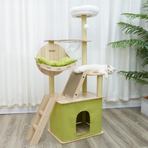 5단 원목 소형 노묘 고양이캣타워 집 스크래쳐 계단 이미지